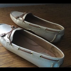 Clark’s artisans flats brushed gold